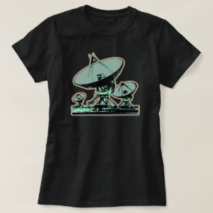 Retro Satellite Dish Graphic Tee Shirt