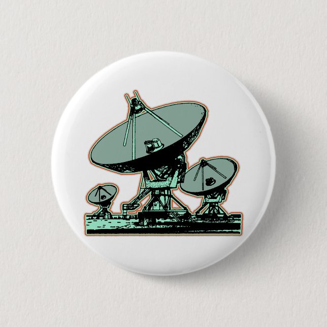 Retro satellitskål grafik knapp (Framsida)