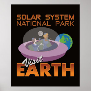 Retro Saucer Funny Space Travel V Poster