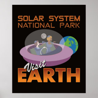 Retro Saucer Funny Space Travel V Poster