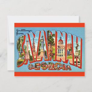 Retro Savannah Georgia vykort