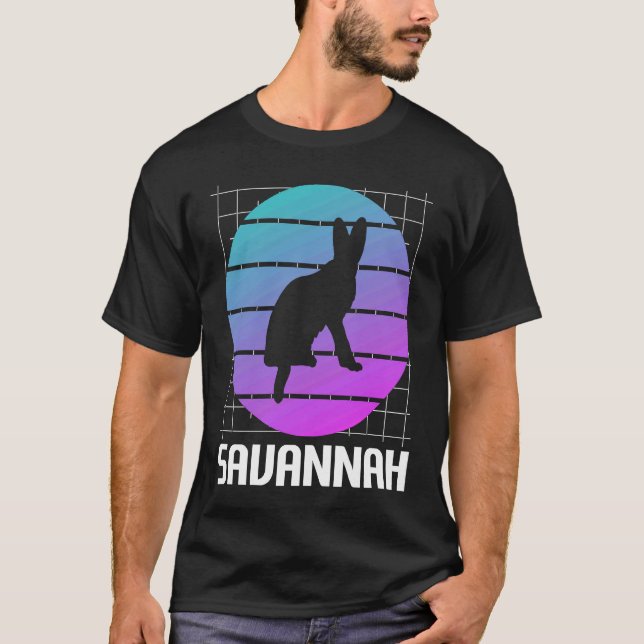 Retro Savannah Katt T Shirt (Framsida)