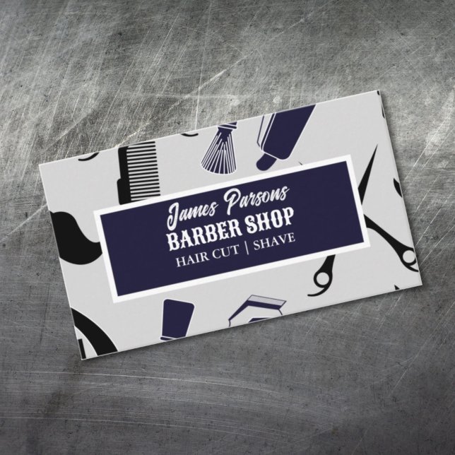Retro-sax comb salon hair stylist barber shop visitkort (Skapare uppladdad)