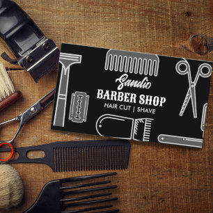 Retro-sax comb salon hair stylist barber shop visitkort