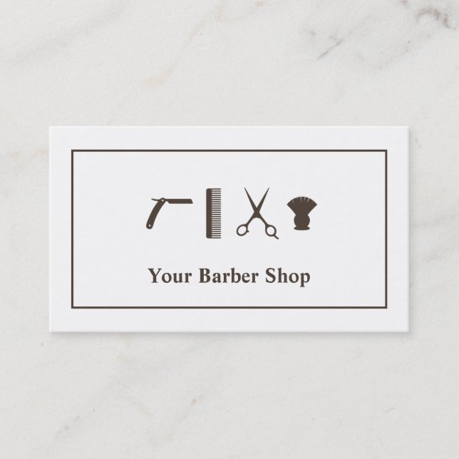 Retro Sax hårklippningsverktyg Barbershop Visitkort (Framsida)