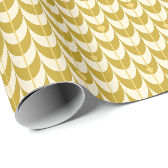 Retro Scallop Geometric Pattern Presentpapper (Rullad Hörn)
