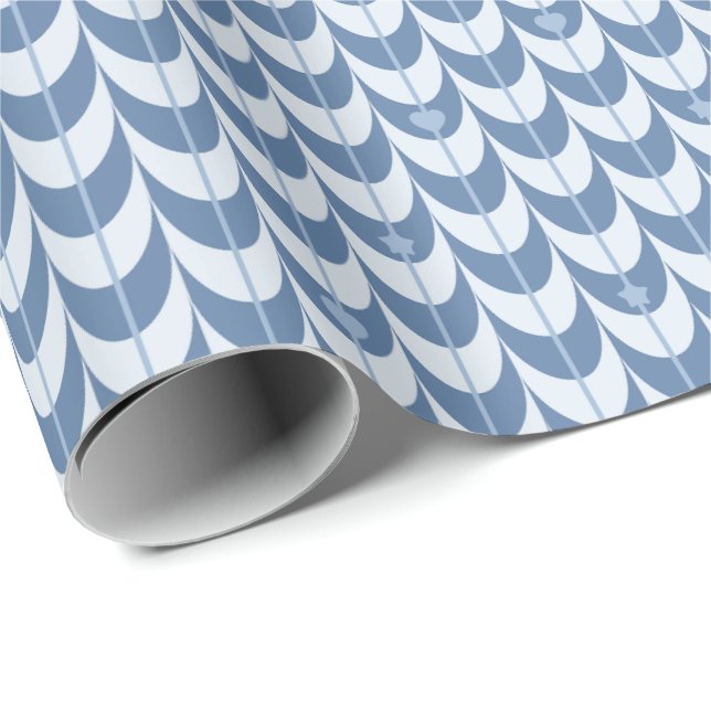 Retro Scallop Geometric Pattern Presentpapper (Rullad Hörn)