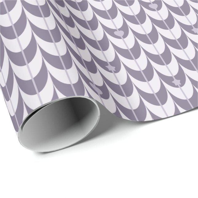 Retro Scallop Geometriskt Mönster Presentpapper (Rullad Hörn)