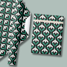 Retro Scandi Mid Century Modern Snowdroppe mönster Presentpapper