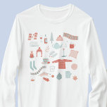 Retro Scandinavian Hygge T Shirt<br><div class="desc">Den här roligten Scandinavian-stil är perfekten för att ge ditt liv en aning av Hygge. En varm och mysigt vinterdesign med  rosa och grönt. Originalkonst av Nic Squirrell.</div>