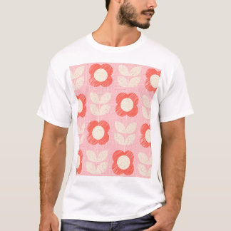 Retro Scandinavian Stylized Blommigt Seamless T Shirt