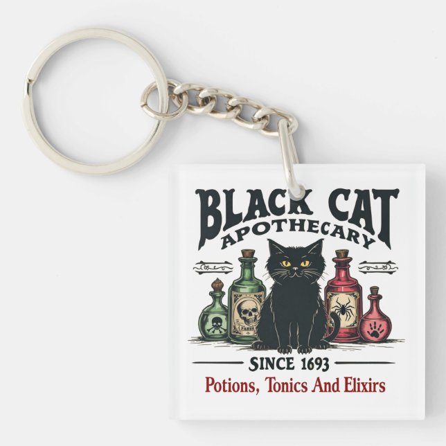 Retro Scary Black Cat Apothecary Witchy Wicca (Framsidan)