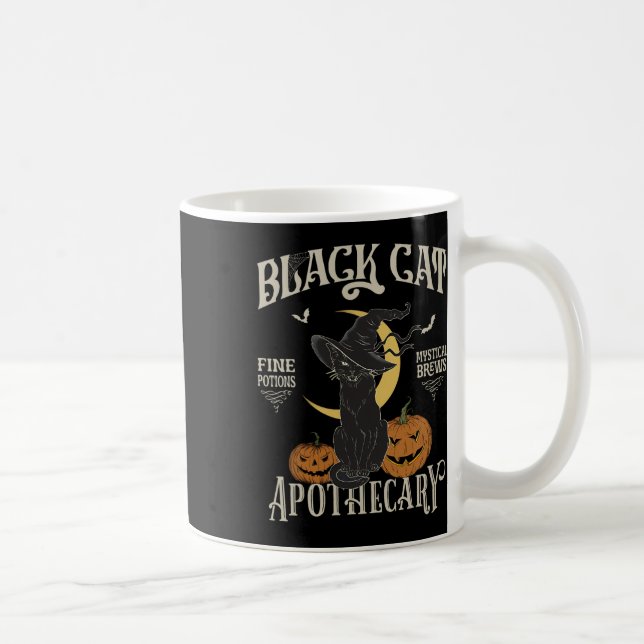 Retro Scary Halloween Costume Black Cat Salem Apot Kaffemugg (Höger)
