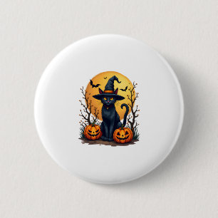 Retro Scary Halloween Costume Black Cat Salem Apot Knapp