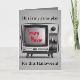 Retro Scary Movie-Binge Watch Partners (version 1) Helgkort
