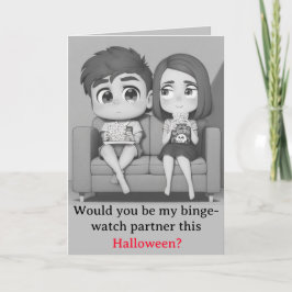 Retro Scary Movie-Binge Watch Partners (version 2) Helgkort