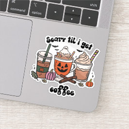 Retro Scary Til I Get Coffee Halloween Klistermärken