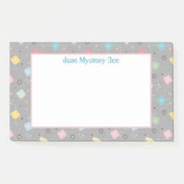 Retro Scattered Atomic Star Explosions Mönster Post-it Block