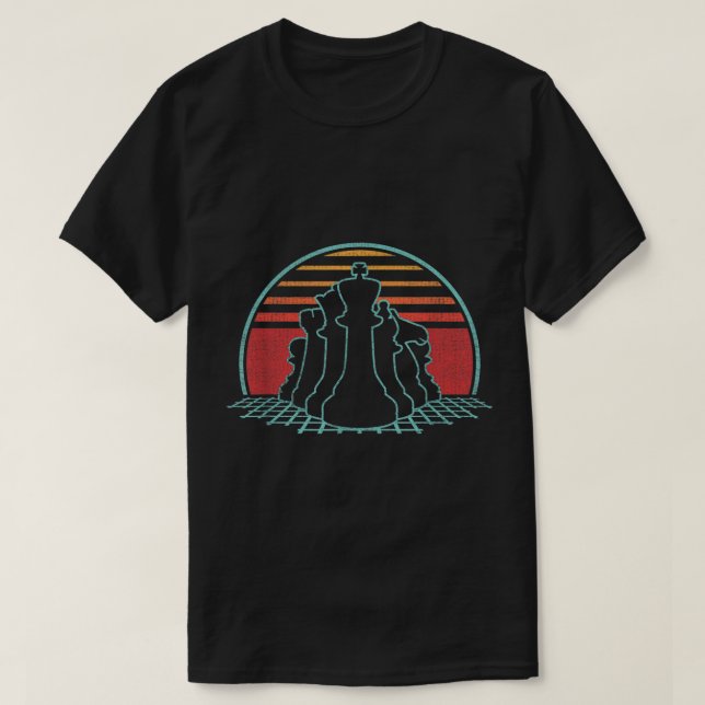 Retro Schackmästare Vintage Design T Shirt (Design framsida)
