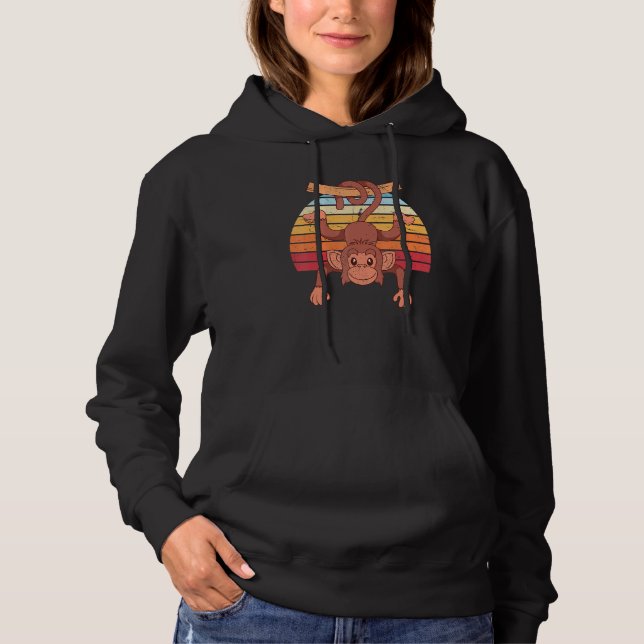 Retro schimpans zoo djur apa Söt apa T Shirt (Framsida)
