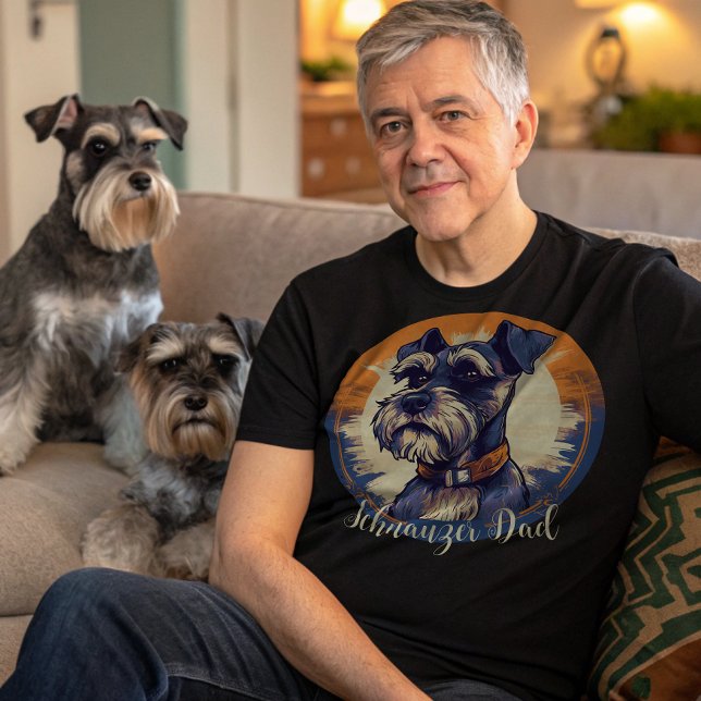 Retro Schnauzer Pappa T-Shirt (Skapare uppladdad)