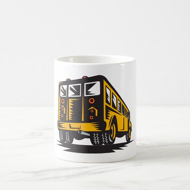 Retro School Buss Vintage Gult Kaffemugg (Skapare uppladdad)