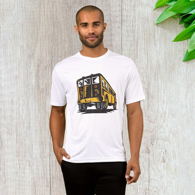 Retro School Buss Vintage Gult T Shirt (Skapare uppladdad)