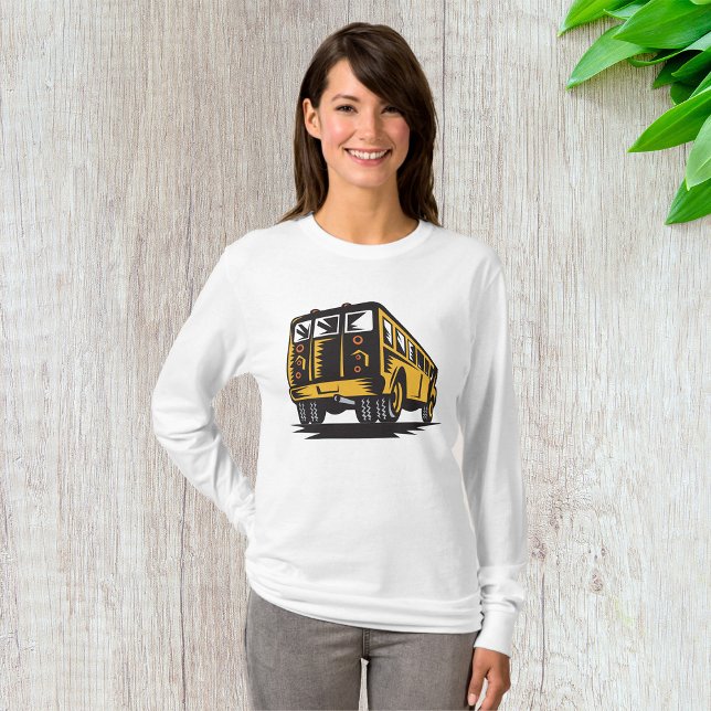 Retro School Buss Vintage Gult T Shirt (Skapare uppladdad)