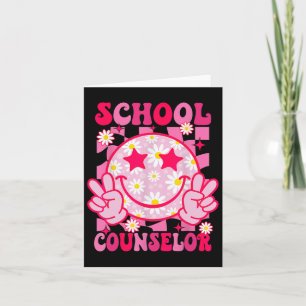 Retro School Counselor Back to school Teacher Coun Kort