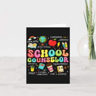 Retro School Counselor Back to school Teacher Coun Kort