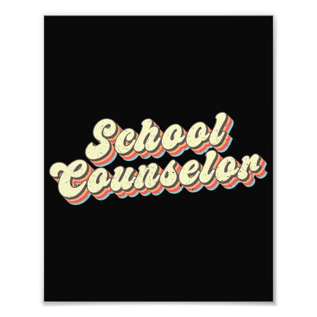 Retro School Counselor Counselor Teacher Fototryck (Framsidan)