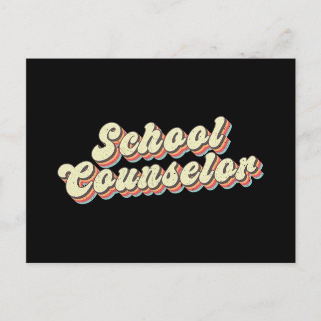 Retro School Counselor Counselor Teacher Helg Vykort (Framsida)