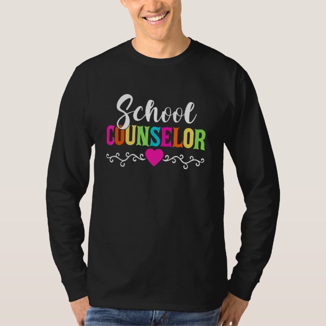 Retro School Counselor Funny National School Couns T Shirt (Framsida)