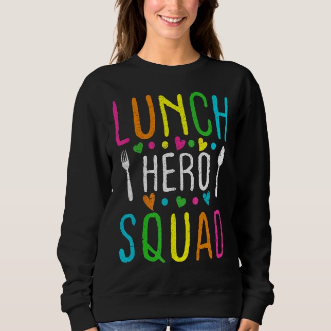 Retro School Lunch Hero Squad Cafeteria Workers T Shirt (Framsida)