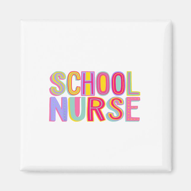 Retro School Nurse Nursing Groovy Nurse Retro Rosa Magnet (Framsidan)