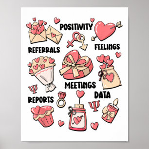 Retro School Psycholog Valentine Mental Health Poster