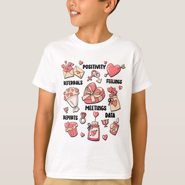 Retro School Psycholog Valentine Mental Health T Shirt (Framsida)