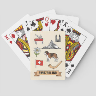 Retro Schweiz Nationella Ikoner Casinokort
