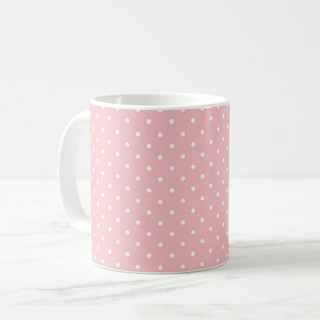 Retro schweiziska prickar - Skalrosa Kaffemugg (Framsida vänster)