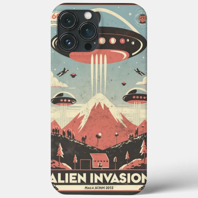 Retro Sci-Fi Äventyr iphone case 🚀 👽 (Baksida)