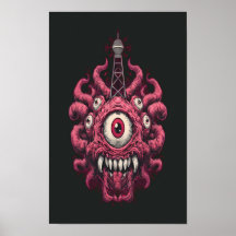 Retro Sci-Fi Mind Control Ögonboll Poster