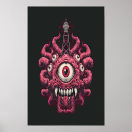 Retro Sci-Fi Mind Control Ögonboll Poster