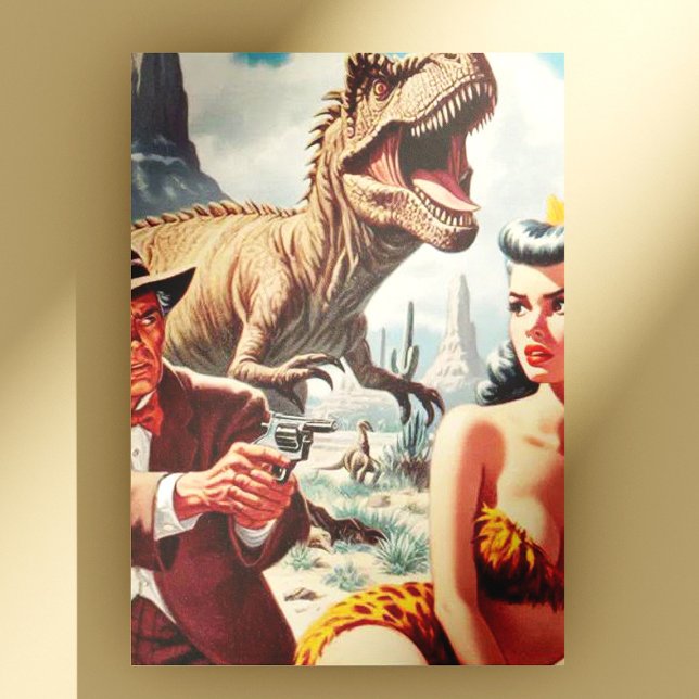 Retro Sci-Fi Pin Up Vykort (Skapare uppladdad)