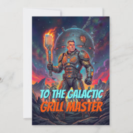 Retro Sci-Fi Pop Art Galaktisk Grillmästare Teckna Tack Kort