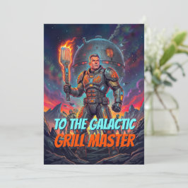 Retro Sci-Fi Pop Art Galaktisk Grillmästare Teckna Tack Kort