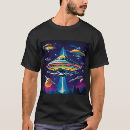 Retro Sci-Fi Rocket-Frakt T Shirt