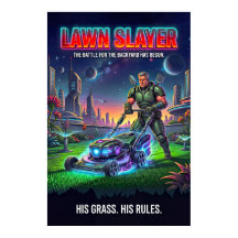Retro Sci Fi Taktisk Gräsmatthejdarkomedi