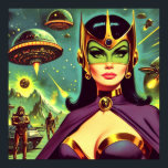 Retro Sci-Fi Woman Poster<br><div class="desc">Retro Sci-Fi Woman</div>
