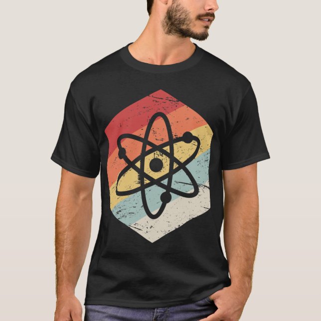 Retro Science Atom Icon  friend T Shirt (Framsida)