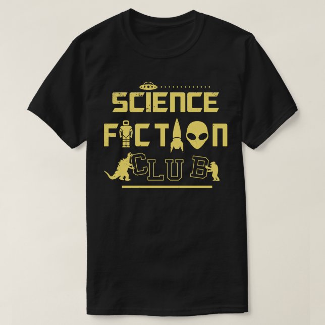 Retro Science fiction Klubb Monsters s Scifi Nerd T Shirt (Design framsida)